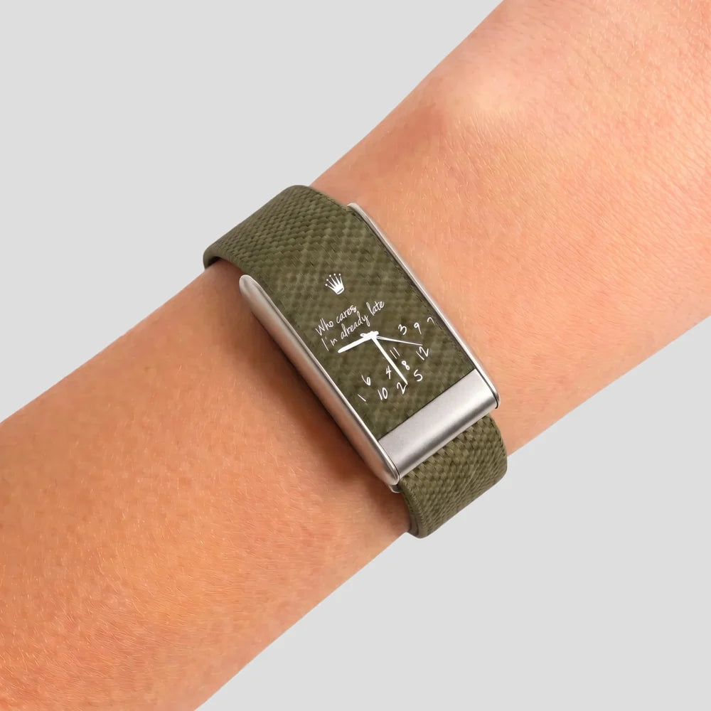 Who Cares I'm Already Late Khaki Green