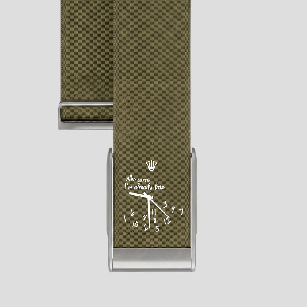 Who Cares I'm Already Late Khaki Green